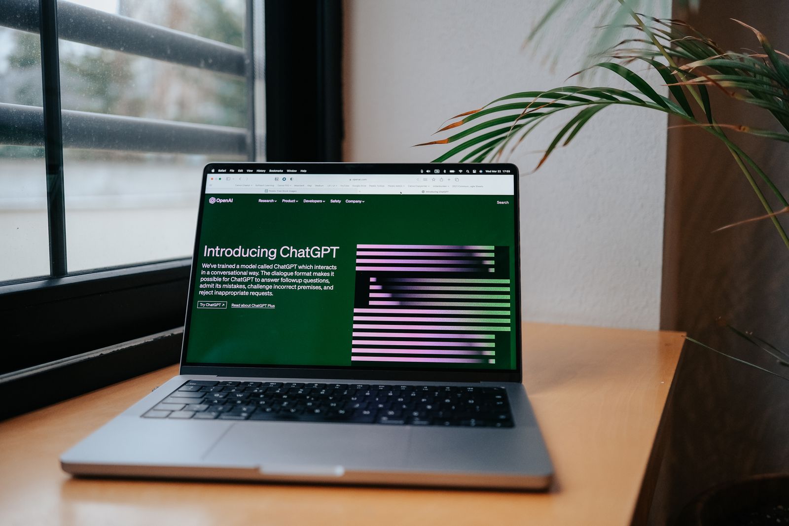 Laptop displaying an AI chat assistant